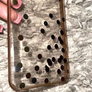 Polka dot rose gold silver and gold KATE SPADE iPhone 8plus case